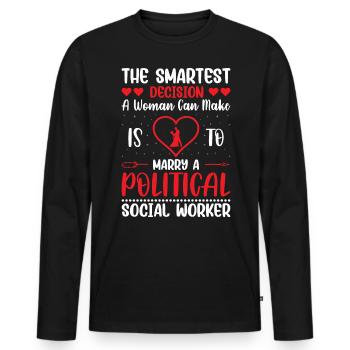 The Smartest Decision A Woman Can Make - Men's Premium Organic Long Sleeve Shirt - black - Front - Nico (187cm)