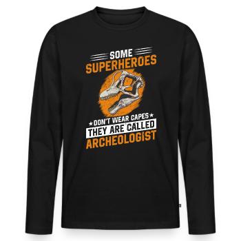 Archaeology Job Profession Work Archaeologist - Men's Premium Organic Long Sleeve Shirt - black - Front - Nico (187cm)