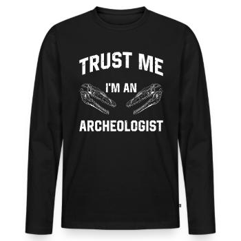 Archaeology Job Profession Work Archaeologist - Men's Premium Organic Long Sleeve Shirt - black - Front - Nico (187cm)