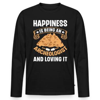 Archaeology Job Profession Work Archaeologist - Men's Premium Organic Long Sleeve Shirt - black - Front - Nico (187cm)