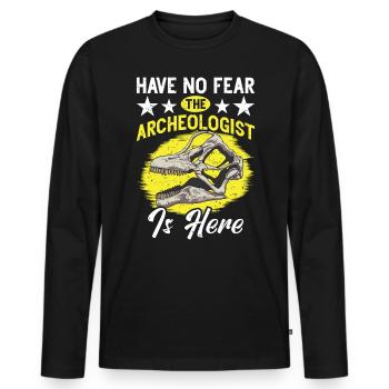 Archaeology Job Profession Work Archaeologist - Men's Premium Organic Long Sleeve Shirt - black - Front - Nico (187cm)