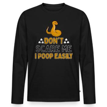 Don't Scare Me I Poop Easily Python Reptile - Männer Premium Bio Langarmshirt - Schwarz - Vorne - Nico (187cm)