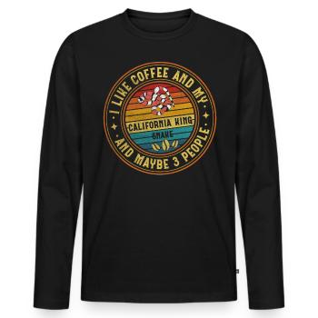 Coffee And My California King Snake And 3 People - Männer Premium Bio Langarmshirt - Schwarz - Vorne - Nico (187cm)