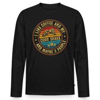 Coffee And My Corn Snake And Maybe 3 People Boa - Männer Premium Bio Langarmshirt - Schwarz - Vorne - Nico (187cm)