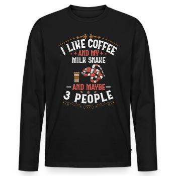 Coffee And My Milk Snake And Maybe 3 People Boa - Männer Premium Bio Langarmshirt - Schwarz - Vorne - Nico (187cm)