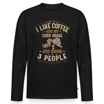 Coffee And My Corn Snake And Maybe 3 People Boa - Männer Premium Bio Langarmshirt - Schwarz - Vorne - Nico (187cm)