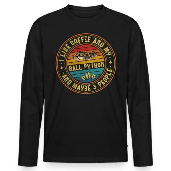 Coffee And My Ball Python And Maybe 3 People Snake - Männer Premium Bio Langarmshirt - Schwarz - Vorne - Nico (187cm)