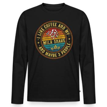 Coffee And My Milk Snake And Maybe 3 People Boa - Männer Premium Bio Langarmshirt - Schwarz - Vorne - Nico (187cm)