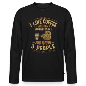 Coffee And My Gopher Snake And Maybe 3 People Boa - Men's Premium Organic Long Sleeve Shirt - black - Front - Nico (187cm)