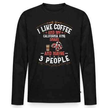 Coffee And My California King Snake And 3 People - Männer Premium Bio Langarmshirt - Schwarz - Vorne - Nico (187cm)
