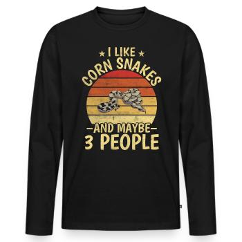 Corn Snakes And Maybe 3 People - Männer Premium Bio Langarmshirt - Schwarz - Vorne - Nico (187cm)