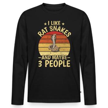 I Like Rat Snakes And Maybe 3 People Boa Reptile - Männer Premium Bio Langarmshirt - Schwarz - Vorne - Nico (187cm)