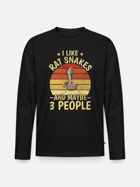 I Like Rat Snakes And Maybe 3 People Boa Reptile - Männer Premium Bio Langarmshirt - Schwarz