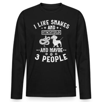 Snakes And Dachshund And Maybe 3 People Boa Puppy - Männer Premium Bio Langarmshirt - Schwarz - Vorne - Nico (187cm)