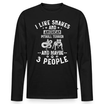 Snakes And American Pitbull Terrier And 3 People - Männer Premium Bio Langarmshirt - Schwarz - Vorne - Nico (187cm)