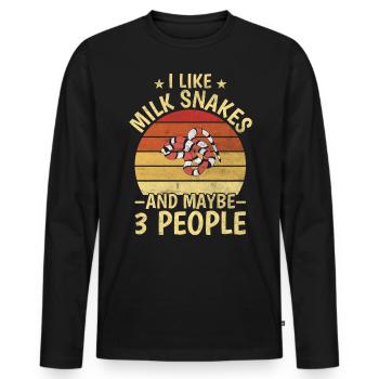 I Like Milk Snakes And Maybe 3 People Boa Reptile - Männer Premium Bio Langarmshirt - Schwarz - Vorne - Nico (187cm)