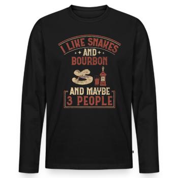 Snakes And Bourbon And Maybe 3 People Snake - Männer Premium Bio Langarmshirt - Schwarz - Vorne - Nico (187cm)