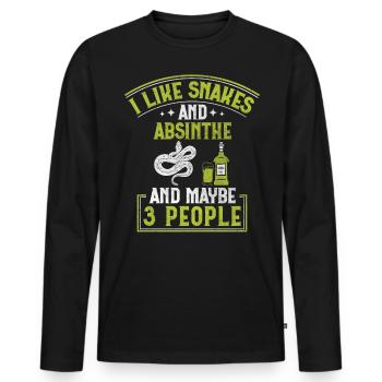 I Like Snakes And Absinthe And Maybe 3 People - Männer Premium Bio Langarmshirt - Schwarz - Vorne - Nico (187cm)
