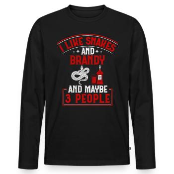 I Like Snakes And Brandy And Maybe 3 People Snake - Männer Premium Bio Langarmshirt - Schwarz - Vorne - Nico (187cm)