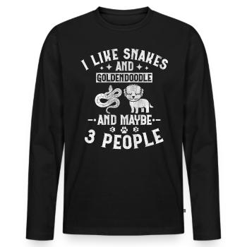 Snakes And Goldendoodle And Maybe 3 People Puppy - Männer Premium Bio Langarmshirt - Schwarz - Vorne - Nico (187cm)