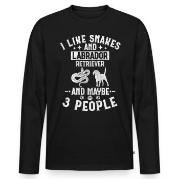 Snakes And Labrador Retriever And Maybe 3 People - Männer Premium Bio Langarmshirt - Schwarz - Vorne - Nico (187cm)