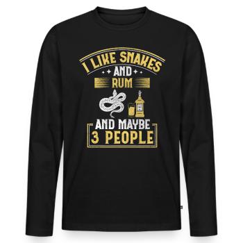 I Like Snakes And Rum And Maybe 3 People Snake - Männer Premium Bio Langarmshirt - Schwarz - Vorne - Nico (187cm)