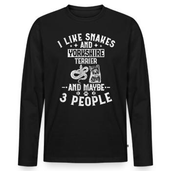 Snakes And Yorkshire Terrier And Maybe 3 People - Männer Premium Bio Langarmshirt - Schwarz - Vorne - Nico (187cm)