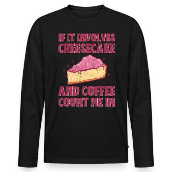 S’il s’agit de gâteau au fromage et de café, comptez-moi dans - T-shirt manches longues Premium bio Homme - noir - Devant - Nico (187cm)
