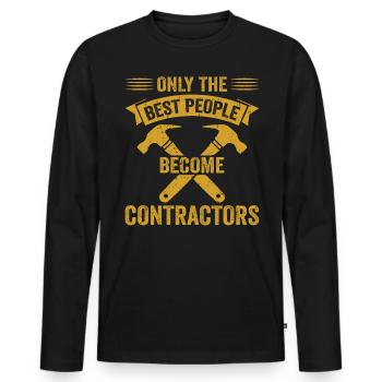 Entrepreneur général Construction Bricoleur Constructeur - T-shirt manches longues Premium bio Homme - noir - Devant - Nico (187cm)