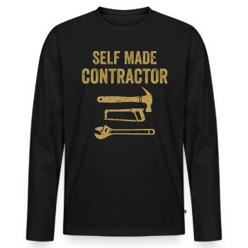 Self Made Contractor Construction Handyman Builder - T-shirt manches longues Premium bio Homme - noir - Devant - Nico (187cm)