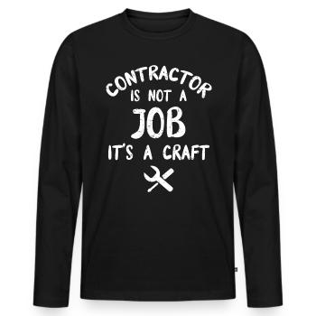 L’entrepreneur n’est pas un travail, c’est un bricoleur artisanal - T-shirt manches longues Premium bio Homme - noir - Devant - Nico (187cm)