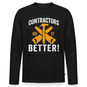 Les entrepreneurs font mieux construction Bricoleur - T-shirt manches longues Premium bio Homme - noir - Devant - Nico (187cm)