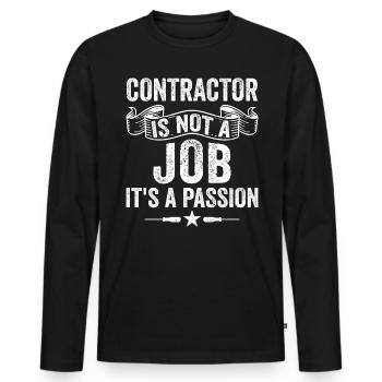 L’entrepreneur n’est pas un travail, c’est une passion Bricoleur - T-shirt manches longues Premium bio Homme - noir - Devant - Nico (187cm)