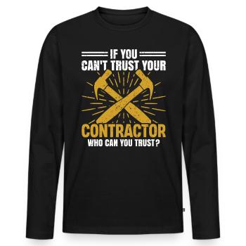 Entrepreneur général Construction Bricoleur Constructeur - T-shirt manches longues Premium bio Homme - noir - Devant - Nico (187cm)