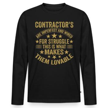 Entrepreneur général Construction Bricoleur Constructeur - T-shirt manches longues Premium bio Homme - noir - Devant - Nico (187cm)