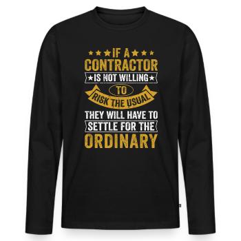 Entrepreneur général Construction Bricoleur Constructeur - T-shirt manches longues Premium bio Homme - noir - Devant - Nico (187cm)