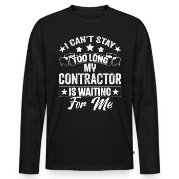 Entrepreneur général Construction Bricoleur Constructeur - T-shirt manches longues Premium bio Homme - noir - Devant - Nico (187cm)