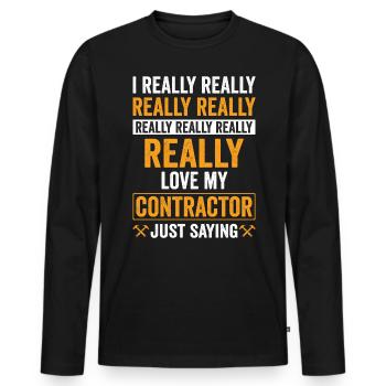 Entrepreneur général Construction Bricoleur Constructeur - T-shirt manches longues Premium bio Homme - noir - Devant - Nico (187cm)