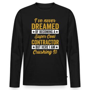 Entrepreneur général Construction Bricoleur Constructeur - T-shirt manches longues Premium bio Homme - noir - Devant - Nico (187cm)
