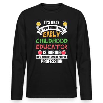 Early Childhood Educator Education Teacher - Men's Premium Organic Long Sleeve Shirt - black - Front - Nico (187cm)