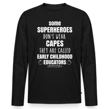 Early Childhood Educator Education Teacher - Men's Premium Organic Long Sleeve Shirt - black - Front - Nico (187cm)