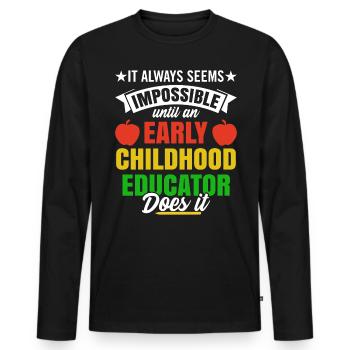 Early Childhood Educator Education Teacher - Men's Premium Organic Long Sleeve Shirt - black - Front - Nico (187cm)