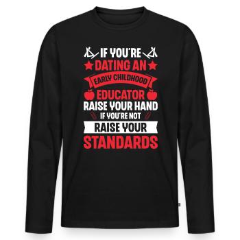 Early Childhood Educator Education Teacher - Men's Premium Organic Long Sleeve Shirt - black - Front - Nico (187cm)