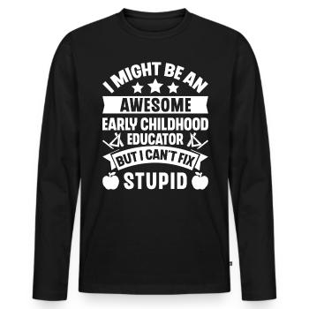 Génial éducateur de la petite enfance Enseignant d’éducation - T-shirt manches longues Premium bio Homme - noir - Devant - Nico (187cm)