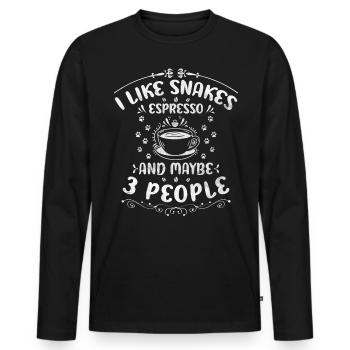 Snakes Espresso And Maybe 3 People Boa Coffee - Männer Premium Bio Langarmshirt - Schwarz - Vorne - Nico (187cm)