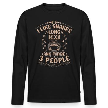 I Like Snakes Long Shot And Maybe 3 People Coffee - Männer Premium Bio Langarmshirt - Schwarz - Vorne - Nico (187cm)