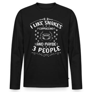 Snakes Cappuccino And Maybe 3 People Boa Coffee - Männer Premium Bio Langarmshirt - Schwarz - Vorne - Nico (187cm)