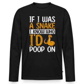 If I Was A Snake Whisperer Boa Reptile Serpent - Männer Premium Bio Langarmshirt - Schwarz - Vorne - Nico (187cm)