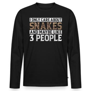 I Only Care About Snakes And Maybe Like 3 People - Männer Premium Bio Langarmshirt - Schwarz - Vorne - Nico (187cm)