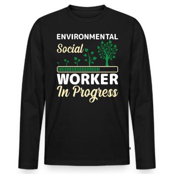 Environmental Social Worker In Progress Profession - Männer Premium Bio Langarmshirt - Schwarz - Vorne - Nico (187cm)